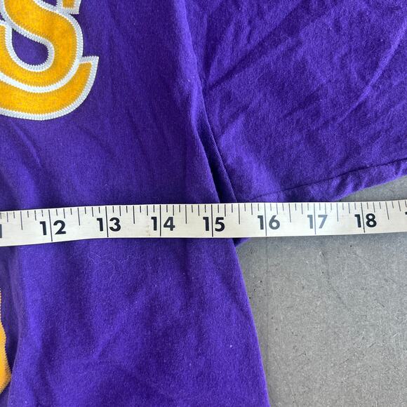 Vintage Y2K NBA Adidas Nash Lakers 10 Jersey Purple Yellow Graphic Tee Small - Picture 3 of 4